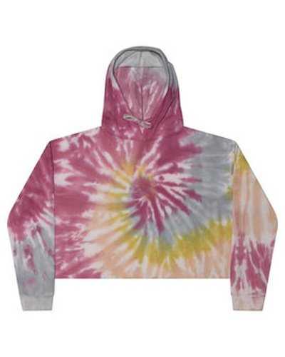 Tie-Dye CD8333 Ladies' Cropped Hooded Sweatshirt - Desert Rose - HIT a Double