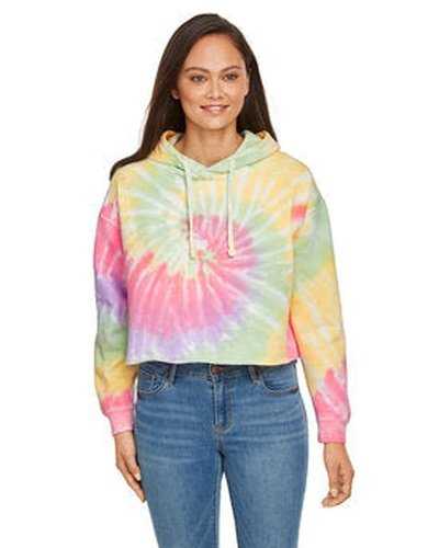Tie-Dye CD8333 Ladies&#39; Cropped Hooded Sweatshirt - Zen Rainbow - HIT a Double