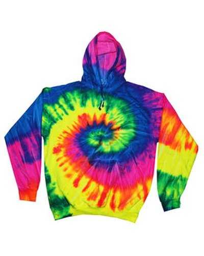 Tie-Dye CD877Y Youth 85 oz D Pullover Hooded Sweatshirt - Neon Rainbow - HIT a Double