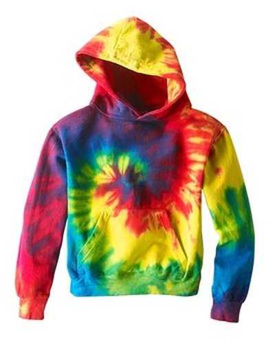 Tie-Dye CD877Y Youth 85 oz D Pullover Hooded Sweatshirt - Reactive Rainbow - HIT a Double