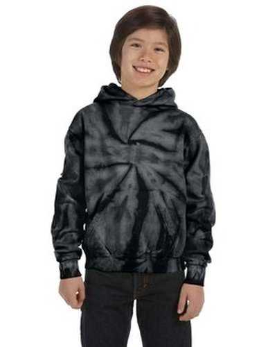 Tie-Dye CD877Y Youth 85 oz D Pullover Hooded Sweatshirt - Spider Black - HIT a Double