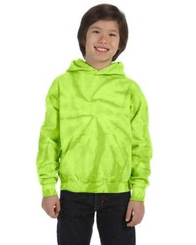 Tie-Dye CD877Y Youth 85 oz D Pullover Hooded Sweatshirt - Spider Lime - HIT a Double