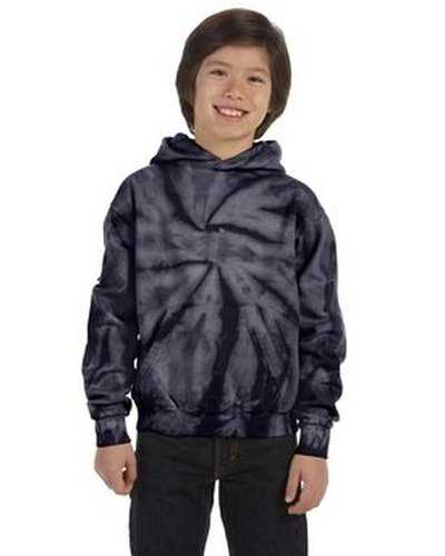 Tie-Dye CD877Y Youth 85 oz D Pullover Hooded Sweatshirt - Spider Navy - HIT a Double