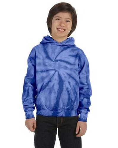 Tie-Dye CD877Y Youth 85 oz D Pullover Hooded Sweatshirt - Spider Royal - HIT a Double