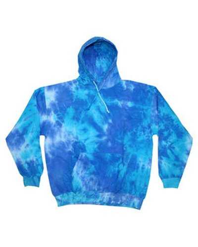 Tie-Dye CD877 Adult D Pullover Hooded Sweatshirt - Blue Mix - HIT a Double