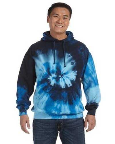 Tie-Dye CD877 Adult D Pullover Hooded Sweatshirt - Blue Ocean - HIT a Double