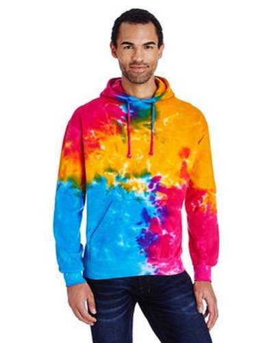 Tie-Dye CD877 Adult D Pullover Hooded Sweatshirt - Multi Rainbow - HIT a Double