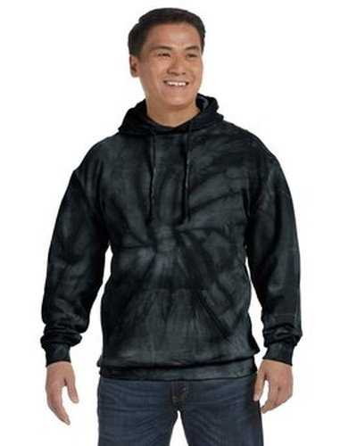 Tie-Dye CD877 Adult D Pullover Hooded Sweatshirt - Spider Black - HIT a Double