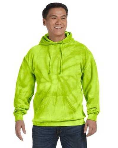 Tie-Dye CD877 Adult D Pullover Hooded Sweatshirt - Spider Lime - HIT a Double