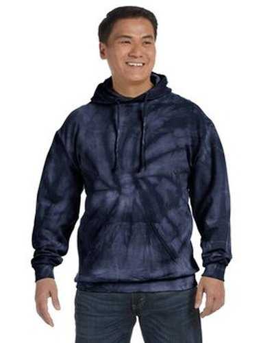 Tie-Dye CD877 Adult D Pullover Hooded Sweatshirt - Spider Navy - HIT a Double