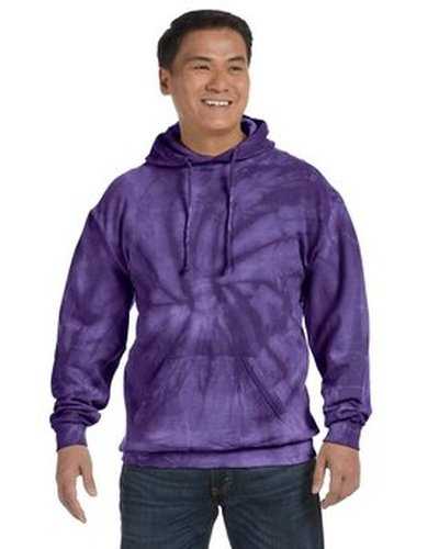 Tie-Dye CD877 Adult D Pullover Hooded Sweatshirt - Spider Purple - HIT a Double