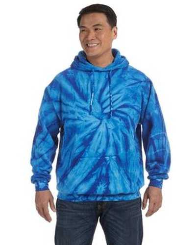 Tie-Dye CD877 Adult D Pullover Hooded Sweatshirt - Spider Royal - HIT a Double
