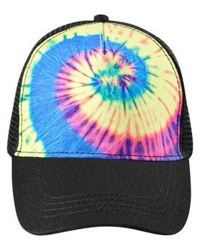 Tie-Dye CD9200 Adult Trucker Cap - Neon Rainbow - HIT a Double