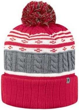 J. America TW5002 Adult ALIGHTitude Knit Cap - Red - HIT a Double