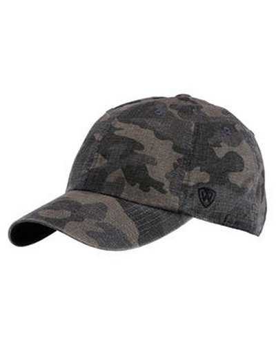 J. America TW5537 Ripper Washed Cotton Ripstop Cap - Black Camo - HIT a Double