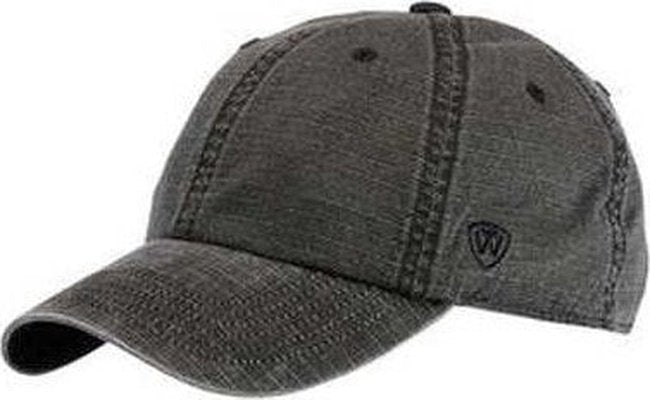 J. America TW5537 Ripper Washed Cotton Ripstop Cap - Black - HIT a Double