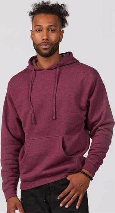 Tultex 580 Unisex Premium Fleece Hooded Sweatshirt - Burgundy Heather - HIT a Double - 1
