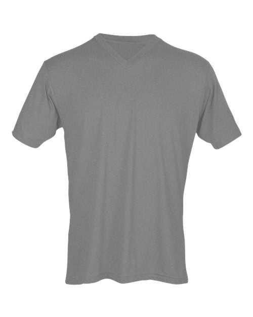 Tultex 207 Unisex Poly-Rich V-Neck T-Shirt - Heather Grey - HIT a Double