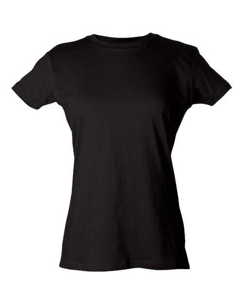 Tultex 213 Women&#39;s Slim Fit Fine Jersey T-Shirt - Black - HIT a Double