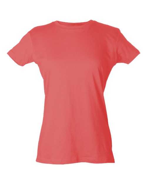 Tultex 213 Women&#39;s Slim Fit Fine Jersey T-Shirt - Coral - HIT a Double