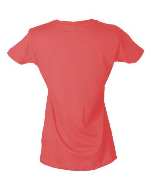 Tultex 213 Women&#39;s Slim Fit Fine Jersey T-Shirt - Coral - HIT a Double