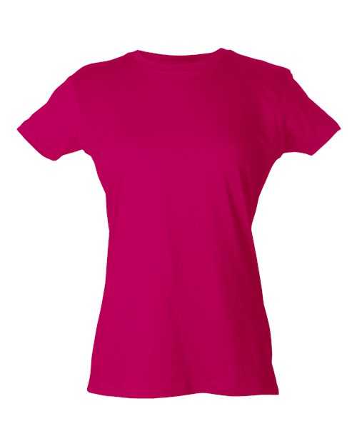 Tultex 213 Women&#39;s Slim Fit Fine Jersey T-Shirt - Fuchsia - HIT a Double