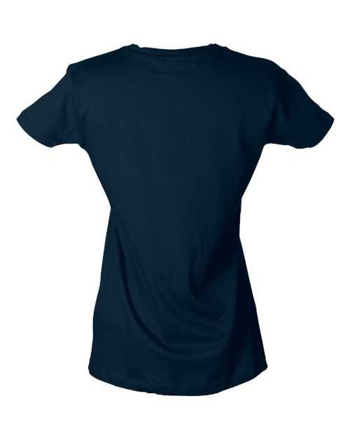 Tultex 213 Women&#39;s Slim Fit Fine Jersey T-Shirt - Navy - HIT a Double