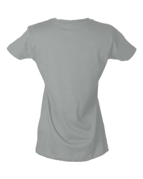 Tultex 213 Women's Slim Fit Fine Jersey T-Shirt - Silver - HIT a Double