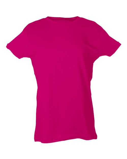 Tultex 216 Women's Classic Fit Fine Jersey T-Shirt - Fuchsia - HIT a Double