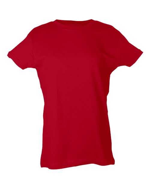 Tultex 216 Women&#39;s Classic Fit Fine Jersey T-Shirt - Red - HIT a Double