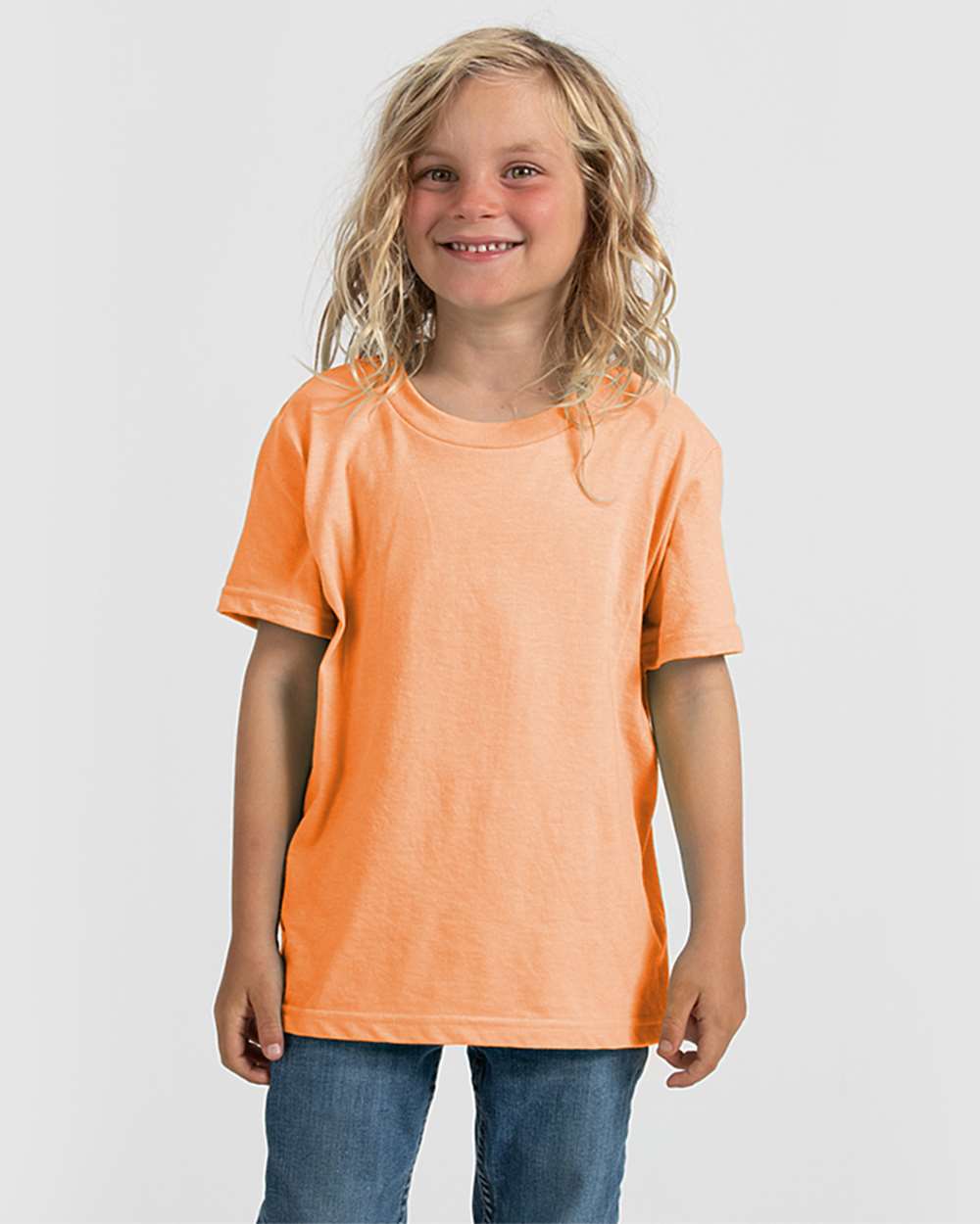 Tultex 235 Youth Fine Jersey T-Shirt - Heather Cantaloupe - HIT a Double