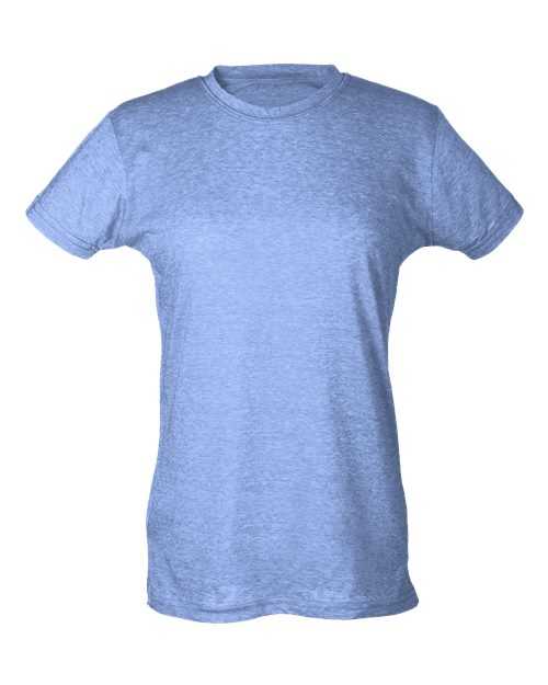 Tultex 240 Women&#39;s Poly-Rich Slim Fit T-Shirt - Heather Athletic Blue - HIT a Double