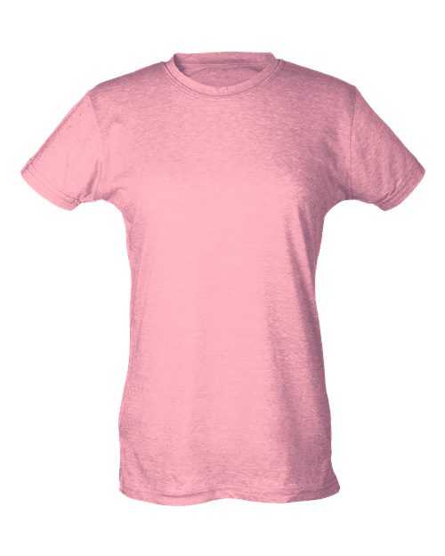 Tultex 240 Women&#39;s Poly-Rich Slim Fit T-Shirt - Heather Pink - HIT a Double