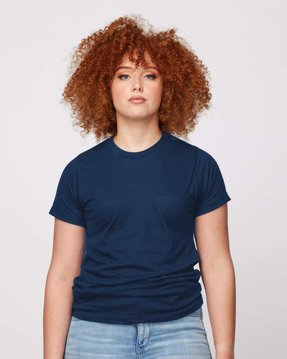Tultex 241 Unisex Poly-Rich T-Shirt - Navy - HIT a Double