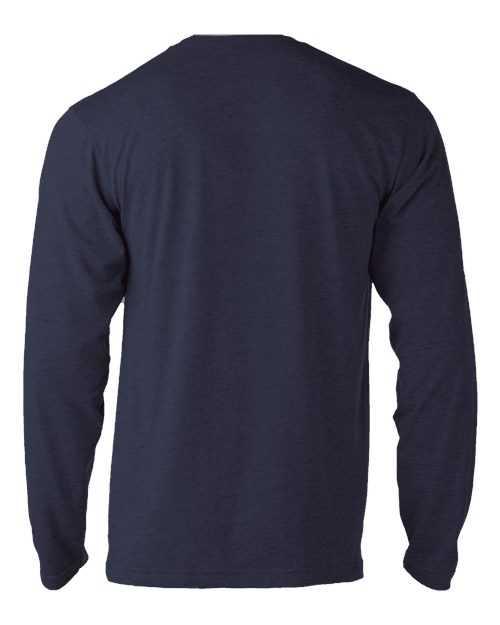 Tultex 242 Unisex Poly-Rich Long Sleeve T-Shirt - Heather Navy - HIT a Double