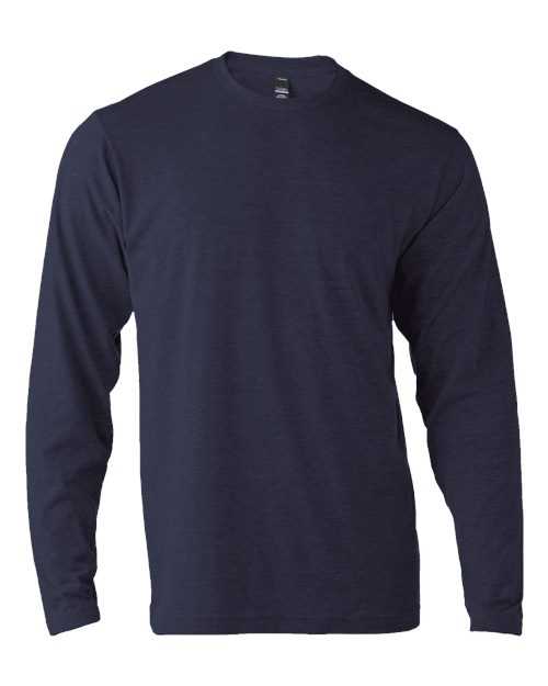 Tultex 242 Unisex Poly-Rich Long Sleeve T-Shirt - Heather Navy - HIT a Double