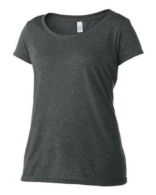 Tultex 243 Women's Poly-Rich Scoop Neck T-Shirt - Heather Charcoal - HIT a Double