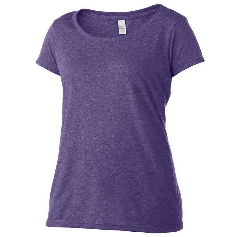 Tultex 243 Women's Poly-Rich Scoop Neck T-Shirt - Heather Purple - HIT a Double