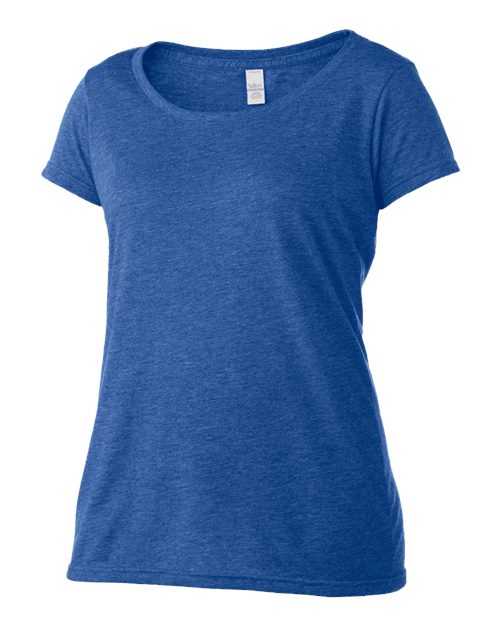 Tultex 243 Women&#39;s Poly-Rich Scoop Neck T-Shirt - Heather Royal - HIT a Double