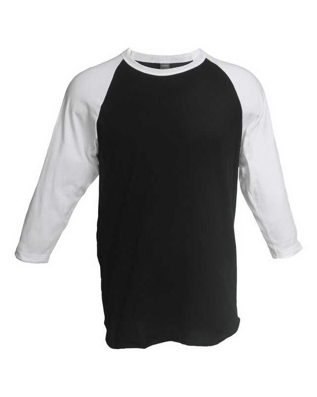 Tultex 245Y Youth Raglan T-Shirt - Black White - HIT a Double