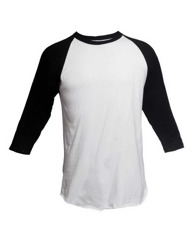 Tultex 245Y Youth Raglan T-Shirt - White Black - HIT a Double
