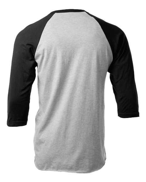 Tultex 245 Unisex Fine Jersey Raglan T-Shirt - Heather Grey Black - HIT a Double