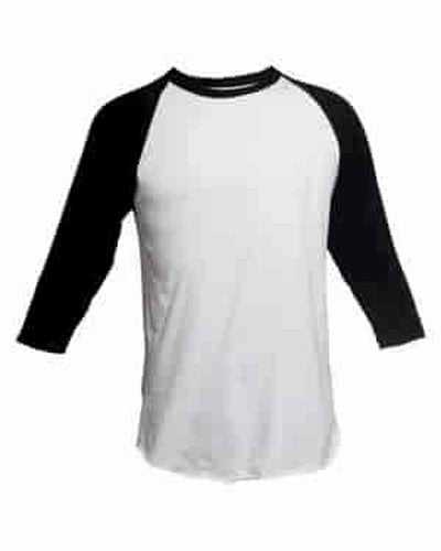 Tultex 245 Unisex Fine Jersey Raglan T-Shirt - Vintage White Black - HIT a Double