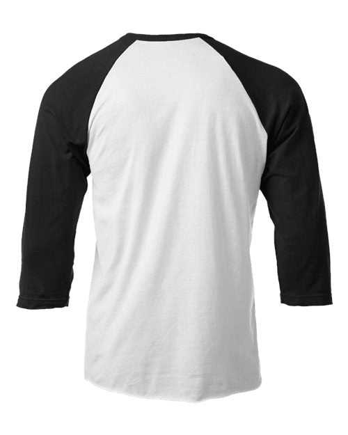 Tultex 245 Unisex Fine Jersey Raglan T-Shirt - White Black - HIT a Double