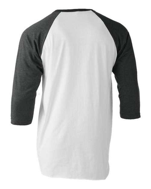 Tultex 245 Unisex Fine Jersey Raglan T-Shirt - White Heather Charcoal - HIT a Double