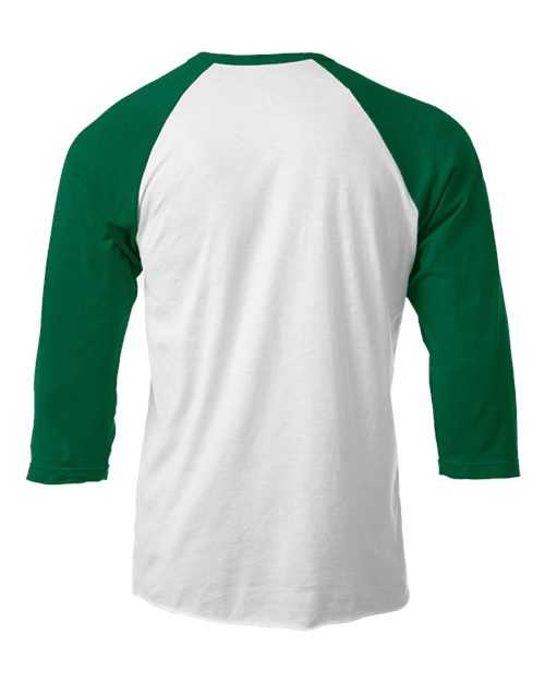Tultex 245 Unisex Fine Jersey Raglan T-Shirt - White Kelly - HIT a Double