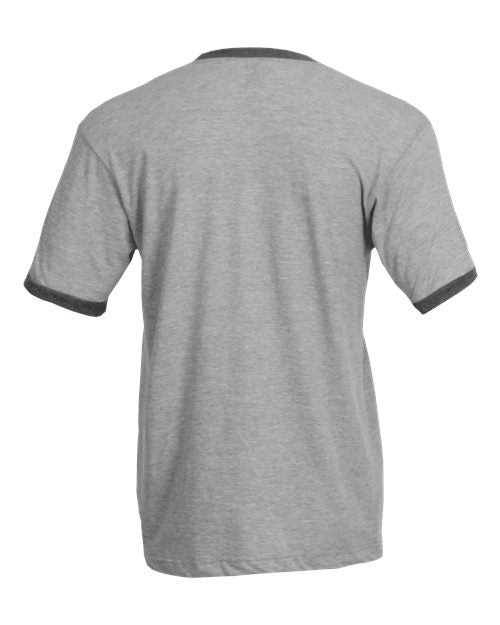 Tultex 246 Unisex Fine Jersey Ringer T-Shirt - Heather Grey Heather Charcoal - HIT a Double