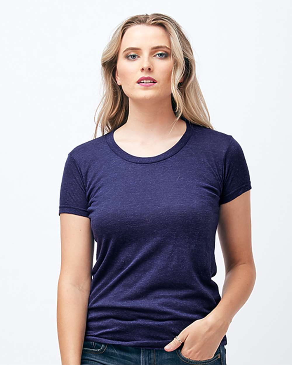 Tultex 253 Women's Slim Fit Tri-Blend T-Shirt - Midnight Tri Blend - HIT a Double