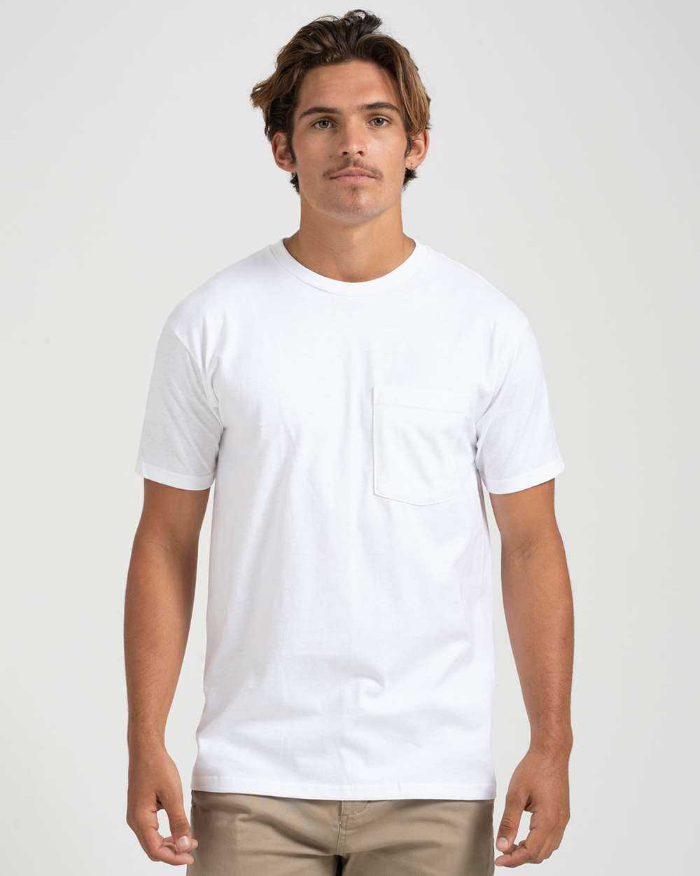 Tultex 293 Unisex Heavyweight Pocket T-Shirt - White - HIT a Double