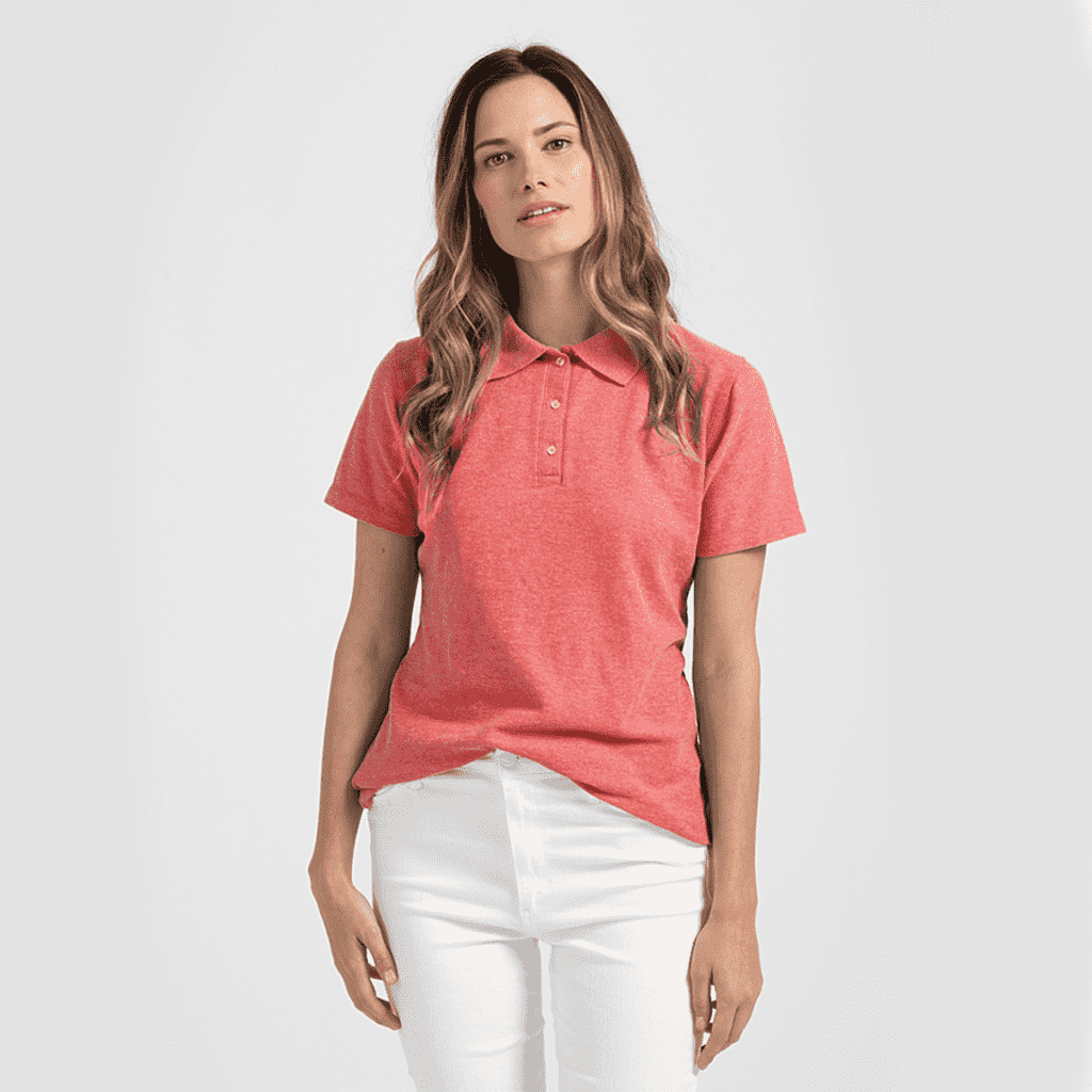 Tultex 401 Women&#39;s 50 50 Sport Polo - Heather Red - HIT a Double